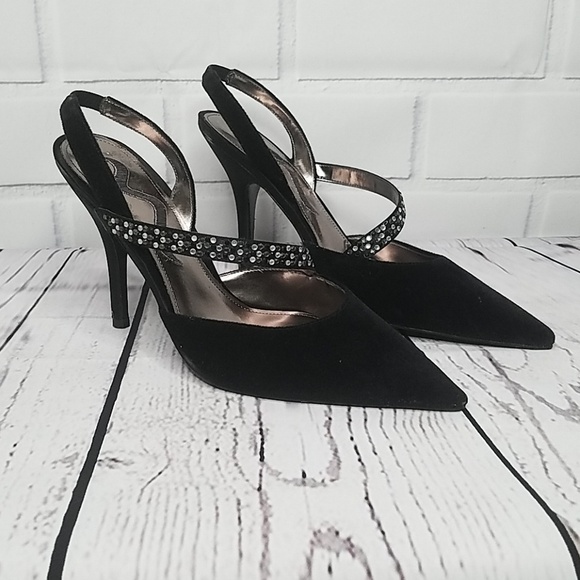 💜-NINA | BLACK SUEDE HEELS - Picture 1 of 6